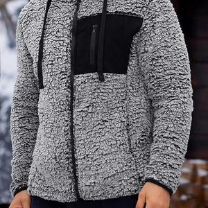 Professional Custom Manufacturers Sherpa Fluffy <b>Fleece</b> Hoodie Thick Warm Winter <b>Hoodies</b> Men Fur <b>Lined</b> Sherpa <b>Fleece</b> Hoody - Product Image 2