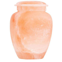 Urnes biodégradables sculptées à la main en fleurs de sel rose de l'Himalaya 100 % naturel, les plus vendues, fabricant et grossiste de pots à cendres
