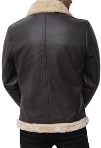 Chaqueta de Motociclista de Piel de Oveja Genuina para Hombre, Cuello Alto, Logotipo Frontal, Transpirable, Ecológica, Impermeable, para Invierno - Product Image 5