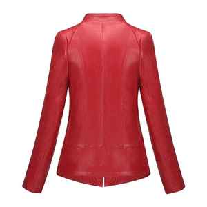 Veste d'hiver pour femme, style tendance, en simili cuir et toile, imperméable, respirante, manches longues, noire, quantité personnalisée, OEM, poches - Product Image 4