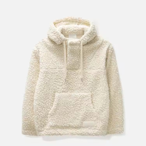 Sweat à capuche d'hiver doublé en sherpa de qualité supérieure, 100% coton, doublure en polaire, broderie personnalisable, 2026 - Product Image 1