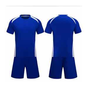 Venta al por mayor de calidad superior de color azul uniforme de fútbol para los hombres de sublimación personalizada 100% tela de poliéster de cuello redondo Jersey de fútbol - Product Image 1