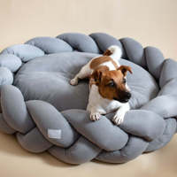 Lit pour chien d'hiver luxueux et moelleux, canapé pour animaux de compagnie en velours doux, housse amovible, solide, durable, respirant, écologique