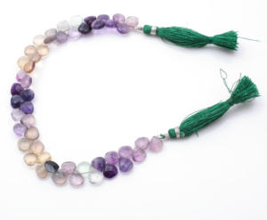 ลูกปัดพลอยฟลูออไรต์แท้สำหรับทำเครื่องประดับ รูปทรงสามเหลี่ยมเรียบ คริสตัลทรงรอนเดลล์ ลูกปัดหลวมแบบร้อยเป็นสาย GRG - Product Image 5