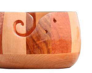 Bol de fil en bois pour tricoter crochet bols de stockage de fil décoratifs faits à la main grands - Product Image 4