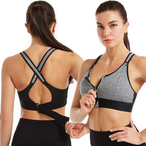 Soutien-gorge de sport respirant à fermeture éclair pour femmes, plus la taille, vêtements de fitness simples pour le yoga et la course à pied - Product Image 2