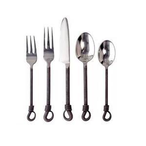 Juego de cubiertos de latón macizo, diseño único de flores, doble Mango en relieve, 5 esmaltes de espejo plateados, la mejor calidad - Product Image 4