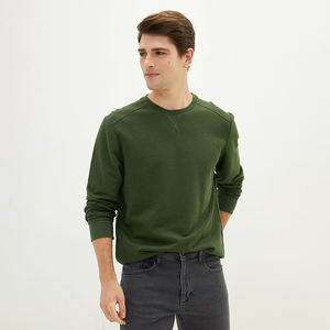 Sweat-shirt respirant à séchage rapide de haute qualité pour hommes nouvelle mode solide pull épais uni imprimé de logo personnalisé XS 3XL hiver - Product Image 2