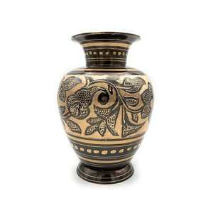 Vase à fleurs en laiton de haute qualité gravé peinture noire avec fini polonais pour décor à la maison de table et décoration de Table - Product Image 4