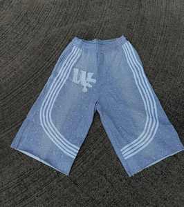 Manufacturer Custom Rhinestone Side Stripes Sun Faded <b>Shorts</b> Cotton Raw Hem Vintage Screen Print <b>Men</b> Acid Wash <b>Sweat</b> <b>Shorts</b> - Product Image 5