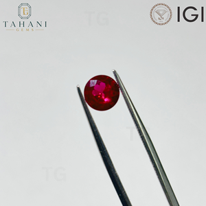 Rubis corindon cultivé en laboratoire, taille brillant ronde, pierre précieuse rouge en vrac pour la fabrication de bijoux - Product Image 2