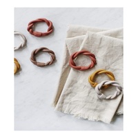 Porte-rond de serviette personnalisation en bois naturel à la demande de l'acheteur rond de serviette de luxe pour salle de bain salle à manger chambre cuisine (Zigzag)