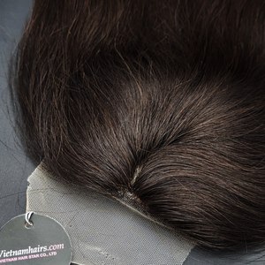 Extensiones de cabello Remy vietnamita 2025 de alta calidad al por mayor, cierre cómodo y fácil de usar con cutícula completa de base de seda, 100% - Product Image 2