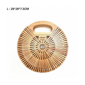 กระเป๋าไม้ไผ่งานแฮนด์เมดสำหรับชายหาดฤดูร้อนกระเป๋าเนื้อไม้ไผ่มีสไตล์สำหรับร้านค้าปลีกและชุดลำลอง - Product Image 1