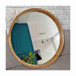 Miroir rond fabriqué à la main de haute qualité avec cadre en bois New Look Exportateur de mur de salle de bain de haute qualité à prix raisonnable - Product Image 4