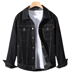 Chaquetas vaqueras azules de calidad al por mayor, chaqueta teñida de color liso, chaqueta vaquera de estilo informal, chaqueta vaquera de algodón a la moda para hombre, lavada - Product Image 2