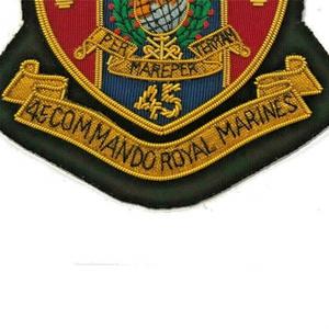Insignia de Blazer de los Marines Reales, Bordado Tradicional con Hilos Dorados, Fondo de Fieltro No Tejido, Diseño Rectangular 3D Personalizable - Product Image 4