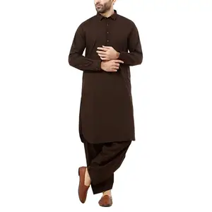 Premium Kwaliteit Katoen Islamitische Heren Shalwar Kameez Saudi Arabian Design Lange Kleding Moslim Mannen Jurk