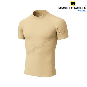 Short Olive <b>Mock</b> <b>Neck</b> Compression Tee Breathable Quick Dry Gym Workout Running Training Sports Performance Athletic Wear Unisex - Product Image 4