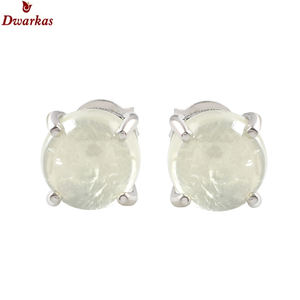 Pendientes clásicos de plata de ley 925 con piedra preciosa de prehnita, venta al por mayor directamente de fábrica, para mujeres y niñas. - Product Image 2