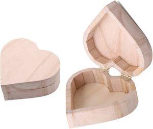 Organizador de caja de artesanía de madera DIY en forma de corazón para almacenamiento de decoración del hogar para regalos de joyería herramientas de Arte de HF CRAFTS - Product Image 5