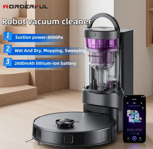 (T&D) Aspirateur robot intelligent T10 3-en-1 avec navigation LiDAR, station d'auto-vidage multi-cyclone, aspirateur automatique - Product Image 3
