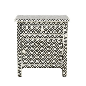 Console en incrustation d'os, table contemporaine en incrustation d'os - Product Image 1