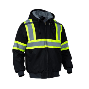 Hi Vis ANSI Class 3 Reflective <b>LED</b> Flash Waterproof Safety Work Hoodies Custom Logo Printing 3M Reflective Unisex Anti-Wrinkle - Product Image 1