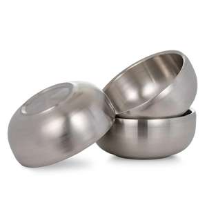 Cuencos de vajilla de acero inoxidable de forma redondeada, cazuela de Metal decorativa de mesa de cocina, duradera y elegante - Product Image 4