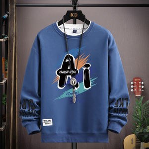 Sudadera de otoño para hombre, camiseta de manga larga con estampado a la moda, ropa de moda para hombre, caqui, cuello redondo, diseño exclusivo Harajuku, Top nuevo - Product Image 5