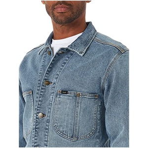 Chaqueta de mezclilla rasgada lavada Vintage para hombre, chaqueta de mezclilla de motorista de manga larga delgada informal - Product Image 5