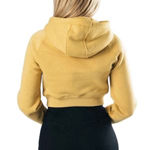 Top élégant femmes de haute qualité anti-boulochage haut court sweats à capuche respirant hiver sweat avec logo avant et col à capuche - Product Image 2