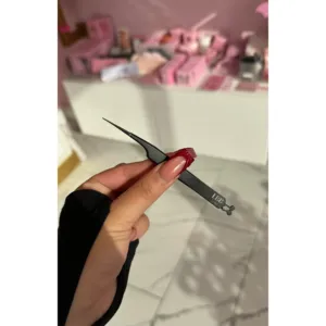 Pinzas de Precisión de Acero Inoxidable para Extensiones de Pestañas con Puntas de Fibra Puntiagudas para Uso Profesional - Product Image 1
