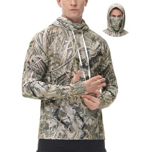 OEM personalizado UPF 50 Sudadera con capucha Ropa de pesca Secado rápido Hombres Camisas de pesca de manga larga con máscara Ropa deportiva Poliéster Ropa de caza - Product Image 2
