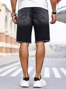 Pantalones Cortos de Mezclilla Casuales para Hombre al por Mayor, de Alta Demanda, con Bajo Deshilachado, Rotos, Lavados, con Efecto Pintura Blanca, Ecológicos y de Secado Rápido - Product Image 3