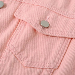 Veste en jean à manches longues élégante et tendance, design personnalisé en gros, service OEM, logo personnalisé pour femmes, doublure en coton - Product Image 5