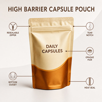 Sachets refermables mats de qualité alimentaire pour capsules de vitamines, 100 pièces, pour comprimés