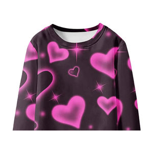 Sudadera Ecológica para Mujer, Invierno, Lisa, Bordada, Transpirable, de Forro Polar, Cuello Redondo, Negra y Morada, 340g, Poliéster/Algodón - Product Image 4