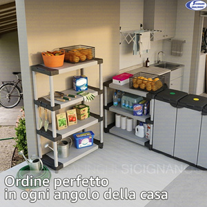 Scaffale in resina PVC a 4 ripiani, portata 80 Kg, 80x40x165 cm - Product Image 2