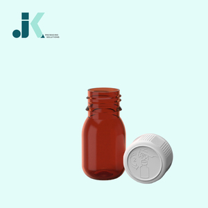 Emballage de bouteille de sirop rond en PET de 30ml avec couvercle CR Amber Vietnam Factory OEM ODM Service Meilleure qualité M0758 - Product Image 1