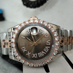 Montres pour hommes en acier inoxydable de luxe, style hip-hop, avec diamants en moissanite VVS - Product Image 1