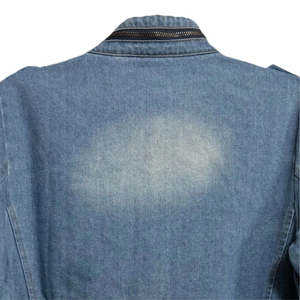2025 veste en jean bleu longue en coton 100% pour femmes avec vestes et manteaux en jean pour femmes de style vintage - Product Image 6
