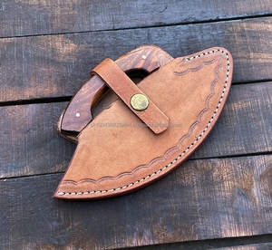 Cuchillo de Damasco tradicional completo Tang multiusos cortador de Pizza hacha cortador de carne utilidad cortador de pizza cuchillo hacha Funda de cuero - Product Image 5