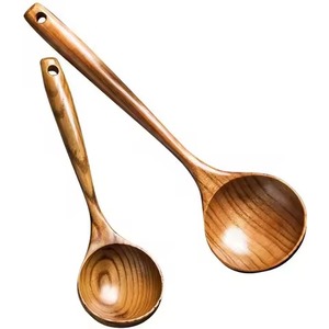 Juego de cucharas medidoras con mango de diseño de bambú de madera para restaurante, boda, banquete, Hotel con estilo corto grande - Product Image 3