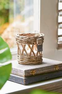 Bougeoir élégant en rotin avec un savoir-faire en osier naturel idéal pour le centre de la table à manger et l'ambiance de la maison - Product Image 2