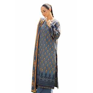 Traje Salwar Kameez de 3 Piezas sin Coser, de Algodón Khaddar Estampado, Ropa Étnica Pakistaní e India para Festivales-SD-42130 - Product Image 3