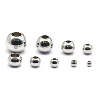 Perles en acier inoxydable perles solides rondes multi-tailles en acier avec trou pour accessoires de bijoux à bricoler soi-même et pêche