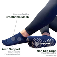 Chaussettes personnalisées à 5 orteils Vente en gros Chaussettes de sport à cinq orteils avec logo Coton Bambou Respirant Anti-bactérien Jeunes Hommes Femmes Vietnam