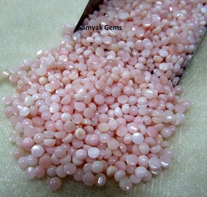 Pierres précieuses de forme ronde en vrac d'opale rose de meilleure qualité 3mm pierres de cabochon à dos plat opale pour les fabricants de bijoux - Product Image 3