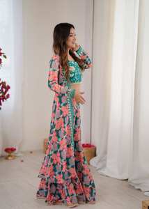 Nuevo Conjunto de Salwar Kameez Estilo Occidental para Mujer 2025, Tela de Muselina Pesada, Estampado Floral Ligero, Secado Rápido, Informal, Estilo Indio - Product Image 4